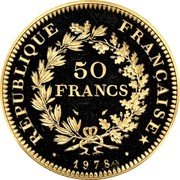 France 50 Francs Hercules Group 1978 KM# P620 REPUBLIQUE FRANÇAISE 50 FRANCS 1978 coin obverse