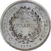 France 50 Francs Hercules Group 1976 KM# P565 REPUBLIQUE FRANÇAISE 50 FRANCS 1976 coin obverse