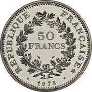 France 50 Francs Hercules Group 1978 KM# P621 REPUBLIQUE FRANÇAISE 50 FRANCS 1978 coin obverse