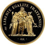 France 50 Francs Hercules Group 1978 KM# P620 LIBERTÉ ÉGALITÉ FRATERNITÉ DUPRÉ coin reverse