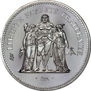 France 50 Francs Hercules Group 1976 KM# P565 LIBERTÉ ÉGALITÉ FRATERNITÉ DUPRÉ coin reverse