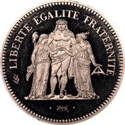 France 50 Francs Hercules Group 1977 KM# P592 LIBERTÉ ÉGALITÉ FRATERNITÉ DUPRÉ coin reverse France 50 Francs Hercules Group 1977 KM# P592 LIBERTÉ ÉGALITÉ FRATERNITÉ DUPRÉ coin reverse
