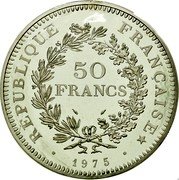 France 50 Francs Hercules. Piedfort 1975 KM# P536 REPUBLIQUE FRANÇAISE 50 FRANCS 1975 coin obverse France 50 Francs Hercules. Piedfort 1975 KM# P536 REPUBLIQUE FRANÇAISE 50 FRANCS 1975 coin obverse