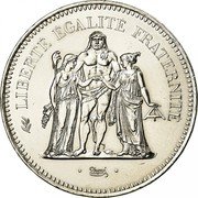 France 50 Francs (Hercule Piefort) LIBERTÉ ÉGALITÉ FRATERNITÉ DUPRÉ coin reverse