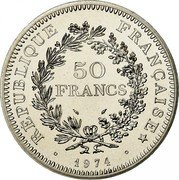 France 50 Francs (Hercule Piefort) REPUBLIQUE FRANÇAISE 50 FRANCS 1976 coin obverse