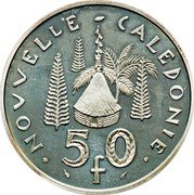 France 50 Francs (Piedfort - New Caledonia) KM# P9a NOUVELLE CALEDONIE 50 F coin reverse France 50 Francs (Piedfort - New Caledonia) KM# P9a NOUVELLE CALEDONIE 50 F coin reverse
