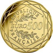 France 500 Euro (Asterix) KM# 3122 RÉPUBLIQUE FRANÇAISE EURO 500 2022 MONNAIE DE PARIS coin obverse France 500 Euro (Asterix) KM# 3122 RÉPUBLIQUE FRANÇAISE EURO 500 2022 MONNAIE DE PARIS coin obverse