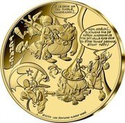 France 500 Euro (Asterix) KM# 3122 TCHAC ! ©2022 LES ÉDITIONS ALBERT RENÉ JE ME SENS UN PEU FAIBLE, PANORAMIX !... NON OBÉLIX !... TU N'AURAS PAS DE POTION MAGIQUE § JE T'AI DIT MILLE FOIS QUE TU ÉTAIS TOMBÉ DEDANS ÉTANT PETIT ! coin reverse France 500 Euro (Asterix) KM# 3122 TCHAC ! ©2022 LES ÉDITIONS ALBERT RENÉ JE ME SENS UN PEU FAIBLE, PANORAMIX !... NON OBÉLIX !... TU N'AURAS PAS DE POTION MAGIQUE § JE T'AI DIT MILLE FOIS QUE TU ÉTAIS TOMBÉ DEDANS ÉTANT PETIT ! coin reverse