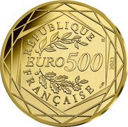 France 500 Euro The Mascot and the Republic 2023 RÉPUBLIQUE FRANÇAISE 500 EURO 2023 coin obverse France 500 Euro The Mascot and the Republic 2023 RÉPUBLIQUE FRANÇAISE 500 EURO 2023 coin obverse