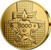 France 5000 Euro 75 Years Since the Creation of Dior 2021  Proof KM# 3052 5000 € 2021 coin reverse France 5000 Euro 75 Years Since the Creation of Dior 2021  Proof KM# 3052 5000 € 2021 coin reverse