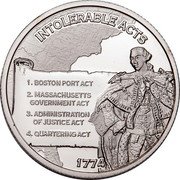 Niue Half Dollar Intolerable Act of 1774 2023 Prooflike INTOLERABLE ACTS 1. BOSTON PORT ACT 2. MASSACHUSETTS GOVERMENT ACT 3. ADMINISTRATION OF JUSTICE ACT 4. QUARTERING ACT 1774 coin reverse Niue Half Dollar Intolerable Act of 1774 2023 Prooflike INTOLERABLE ACTS 1. BOSTON PORT ACT 2. MASSACHUSETTS GOVERMENT ACT 3. ADMINISTRATION OF JUSTICE ACT 4. QUARTERING ACT 1774 coin reverse