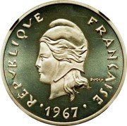 France 10 Francs silver 1967  Proof KM# P1a RÉPUBLIQUE FRANÇAISE R JOLY 1967 coin obverse