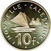 France 10 Francs silver 1967  Proof KM# P1a NOUVELLE - CALEDONIE 10F coin reverse