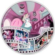 Niue Ten Dollars (Alice in Wonderland) 3 OZ 999 FINE SILVER ©DISNEY coin reverse Niue Ten Dollars (Alice in Wonderland) 3 OZ 999 FINE SILVER ©DISNEY coin reverse