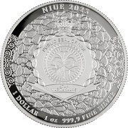 Niue 1 Dollar (The Witcher. The Last Wish) NIUE 2023 PUBLIC SEAL OF NIUE ATUA NIUE TUKULAGI 1 DOLLAR 1 OZ 999.9 FINE SILVER coin obverse Niue 1 Dollar (The Witcher. The Last Wish) NIUE 2023 PUBLIC SEAL OF NIUE ATUA NIUE TUKULAGI 1 DOLLAR 1 OZ 999.9 FINE SILVER coin obverse