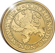 Netherlands 1 Ducat (1589 Lion Dollar West-Friesland Restrike) CONFIDENS DNO NON MOVETVR coin obverse Netherlands 1 Ducat (1589 Lion Dollar West-Friesland Restrike) CONFIDENS DNO NON MOVETVR coin obverse