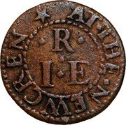 UK 1 Farthing (London Wapping. New Crane) I.E.R AT THE NEW CREN coin reverse UK 1 Farthing (London Wapping. New Crane) I.E.R AT THE NEW CREN coin reverse