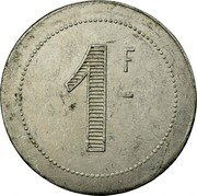 France 1 Franc Commune Thaon-les-Vosges. Cooperative Society 1916 ND 1 F coin reverse France 1 Franc Commune Thaon-les-Vosges. Cooperative Society 1916 ND 1 F coin reverse