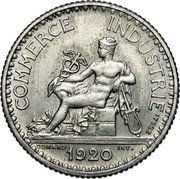 France 1 Franc Domard Essai 1920  BR. AL. 1920 COMMERCE - INDUSTRIE ESSAI DOMARD INV coin reverse