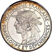 France 1 Franc (Essai) KM# E4 RÉPUBLIQUE FRANÇAISE GUADELOUPE ET DÉPENDANCES coin obverse