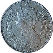 France 1 Franc KM# 41 Martinique RÉPUBLIQUE FRANÇAISE COLONIE DE LA MARTINIQUE coin obverse France 1 Franc KM# 41 Martinique RÉPUBLIQUE FRANÇAISE COLONIE DE LA MARTINIQUE coin obverse