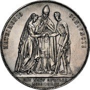 Austria 1 Gulden (Wedding of Emperor Franz Joseph Pattern) KM# Pn46 DIE XXIV APRILIS MDCCCLIV MATRIMONIO CONIVNCTI coin reverse Austria 1 Gulden (Wedding of Emperor Franz Joseph Pattern) KM# Pn46 DIE XXIV APRILIS MDCCCLIV MATRIMONIO CONIVNCTI coin reverse