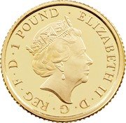 UK 1 Pound (30th Anniversary of Gold Britannia Issue) ELIZABETH II D G REG F D 1 POUND J.C coin obverse