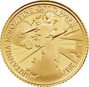 UK 1 Pound (30th Anniversary of Gold Britannia Issue) BRITANNIA 1/20 OZ FINE GOLD 999.9 2017 LWT coin reverse