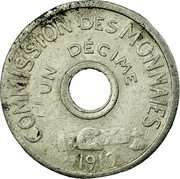France 10 Centimes (Aluminium trial of Pillet) COMMISSION DES MONNAIES UN DECIME 1910 coin obverse France 10 Centimes (Aluminium trial of Pillet) COMMISSION DES MONNAIES UN DECIME 1910 coin obverse