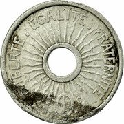 France 10 Centimes (Aluminium trial of Pillet) LIBERTE EGALITE FRATERNITE 10C coin reverse France 10 Centimes (Aluminium trial of Pillet) LIBERTE EGALITE FRATERNITE 10C coin reverse