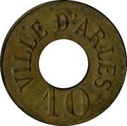 France 10 Centimes Arles. School Canteens ND (1916) 10 VILLE D'ARLES coin obverse France 10 Centimes Arles. School Canteens ND (1916) 10 VILLE D'ARLES coin obverse