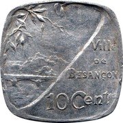 France 10 Centimes Besancon 1917  VILLE DE BESANÇON 10 CENTES coin reverse France 10 Centimes Besancon 1917  VILLE DE BESANÇON 10 CENTES coin reverse