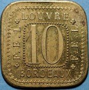France 10 Centimes (Bordeaux. F.E.L. Louvre) 10 LOUVRE F.E.L. BORDEAUX coin reverse France 10 Centimes (Bordeaux. F.E.L. Louvre) 10 LOUVRE F.E.L. BORDEAUX coin reverse