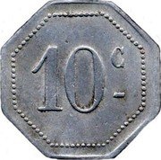France 10 Centimes Cafe du Midi. Bize ND (1892) 10 C coin obverse