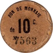 France 10 Centimes (Communes of Toufflers) BON DE MONNAIE DE 10 C. N° 7563 coin reverse France 10 Centimes (Communes of Toufflers) BON DE MONNAIE DE 10 C. N° 7563 coin reverse