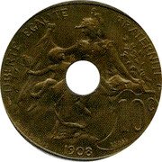 France 10 Centimes Daniel-Dupuis Essai Perforated 1908  LIBERTE EGALITE FRATERNITE 10C 1908 ESSAI coin reverse France 10 Centimes Daniel-Dupuis Essai Perforated 1908  LIBERTE EGALITE FRATERNITE 10C 1908 ESSAI coin reverse