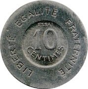 France 10 Centimes (Essai by Rude) LIBERTE EGALITE FRATERNITE ESSAI 10 CENTIMES coin reverse France 10 Centimes (Essai by Rude) LIBERTE EGALITE FRATERNITE ESSAI 10 CENTIMES coin reverse