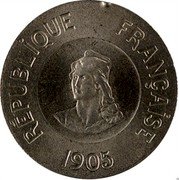France 10 Centimes Francois Rude. Essai 1905 REPUBLIQUE FRANCAISE 1905 coin obverse France 10 Centimes Francois Rude. Essai 1905 REPUBLIQUE FRANCAISE 1905 coin obverse