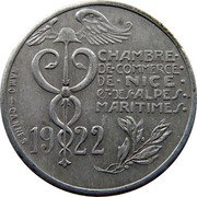 France 10 Centimes Nice & Alpes Maritimes 1922 MAMO CHAMBRE DE COMMERCE DE NICE ET DES ALPES MARITIMES 19 22 MAMO - CANNES coin obverse