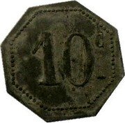 France 10 Centimes Paris. Seine. Bellevilloise ND (1917) 10 C coin obverse