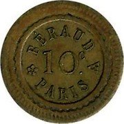 France 10 Centimes Paris. Seine. Beraud ND (1917) 10 C BÉRAUD PARIS coin reverse France 10 Centimes Paris. Seine. Beraud ND (1917) 10 C BÉRAUD PARIS coin reverse
