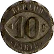 France 10 Centimes (Regaud. Paris) REGAUD 10 C PARIS coin obverse France 10 Centimes (Regaud. Paris) REGAUD 10 C PARIS coin obverse