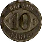 France 10 Centimes (Regaud. Paris) REGAUD 10 C PARIS coin reverse France 10 Centimes (Regaud. Paris) REGAUD 10 C PARIS coin reverse