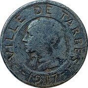 France 10 Centimes (Tarbes) VILLE DE TARBES 1917 coin obverse