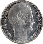France 10 Francs (Essai by Turin) KM# E69 REPUBLIQUE FRANÇAISE P. TURIN coin obverse France 10 Francs (Essai by Turin) KM# E69 REPUBLIQUE FRANÇAISE P. TURIN coin obverse