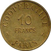France 10 Francs (Paris. Coins and Medals Workshop Cooperative) COOPÉRATIVE PARIS 10 FRANCS coin reverse France 10 Francs (Paris. Coins and Medals Workshop Cooperative) COOPÉRATIVE PARIS 10 FRANCS coin reverse