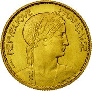 France 10 Francs Pattern of Delannoy 1929  KM# E45 REPVBLIQVE FRANÇAISE ESSAI M.DELANNOY coin obverse