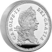 UK 10 Pounds (British Monarchs. King Charles II) CAROLVS II DEI GRATIA coin reverse