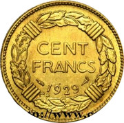 France 100 Francs Essai by Andre-Marie Lavrillier 1929  KM# E56a CENT FRANCS 1929 coin reverse France 100 Francs Essai by Andre-Marie Lavrillier 1929  KM# E56a CENT FRANCS 1929 coin reverse