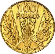 France 100 Francs (Essai by Bazor) 100 FRANCS 1935 CU. coin reverse